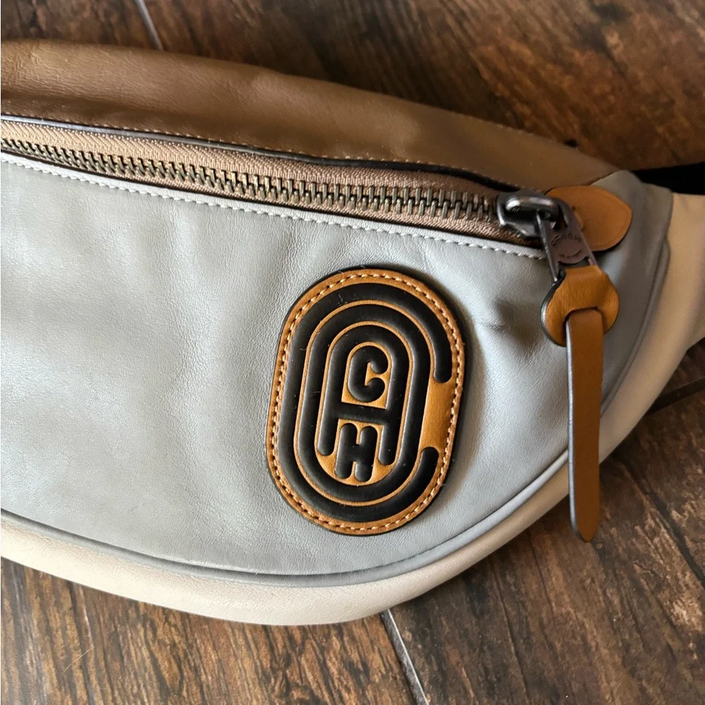 Coach Tan and Gray Belt Bag - Picture 1 of 4